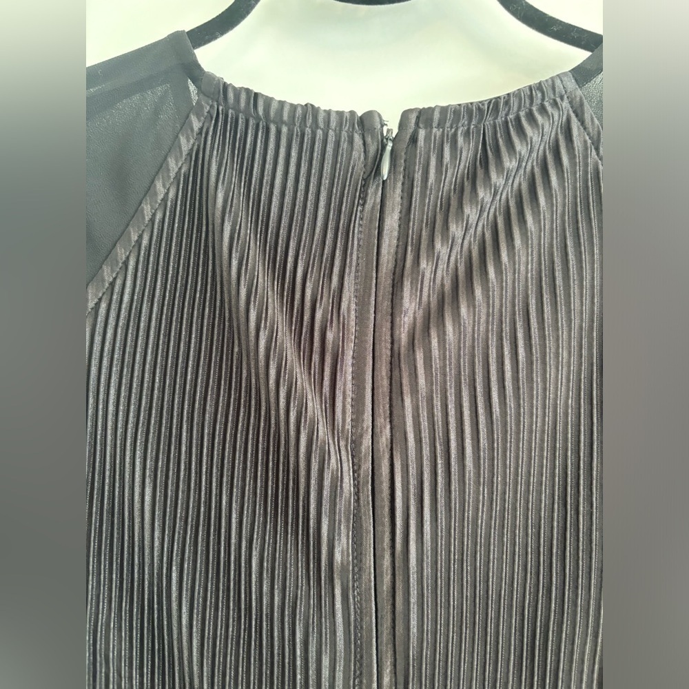 Cato Plisse Jumpsuit Wide Leg Plisse Sheer High Neck Midnight Black Size… - Picture 9 of 12